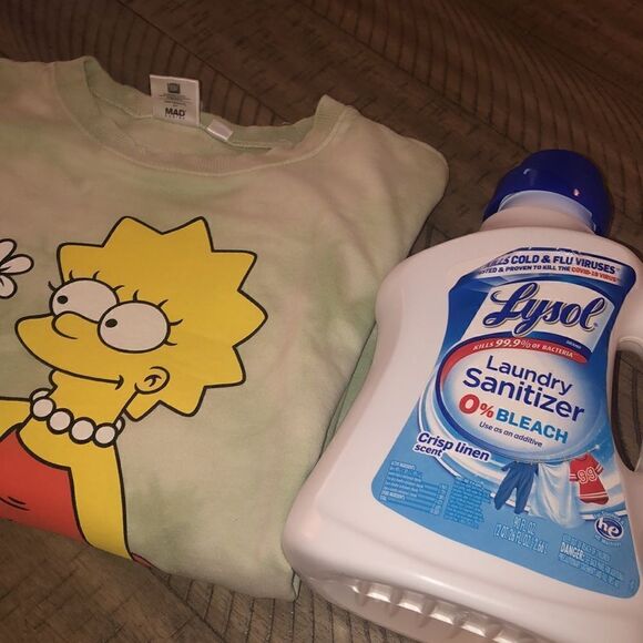 Lisa Simpson TieDye Crew Sweatshirt Flower 🌸 Power Comfy and Cool 😎 - Picture 15 of 17